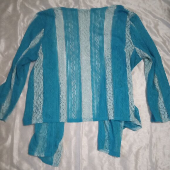 Simplly Irresistible women's openeye knit cover-ups size3X turquise cottage boho - Picture 2 of 7
